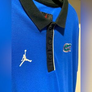 JORDAN Florida Gators Coaches Polo Blue with Jumpman, Size Medium